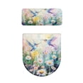 thumbnail image 4 of HELLHERO Hummingbirds Daisies Polyester Fabric Toilet Lid Seat Cover for Bathroom Home Comfort, Stretch Machine Washable Elastic Installation, Stretch Fit, 17"x21", 4 of 7