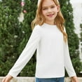 thumbnail image 7 of LNMQLPDBS Girls Tops Long Sleeve Soft Tees Kids Spring Fall Tops Crewneck Basic Layering T Shirt Solid Color Tees Toddler Clothes, 7 of 7