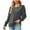 Dark Gray, variant on Diufon Fall Tunics for Women Round Neck Puff Ruffle Long Sleeve Tops Casual Solid Color Blouses