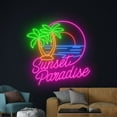 thumbnail image 4 of Handmadetneonsign Sunset Paradise Ocean Palm Tree Wall Art, Beach Wall Decor, Tropical Wall Decor, 4 of 5