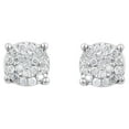thumbnail image 2 of Brilliance Fine Jewelry 1/6 Ct Diamond Sterling Silver Cluster Stud Earrings for Women, 2 of 2