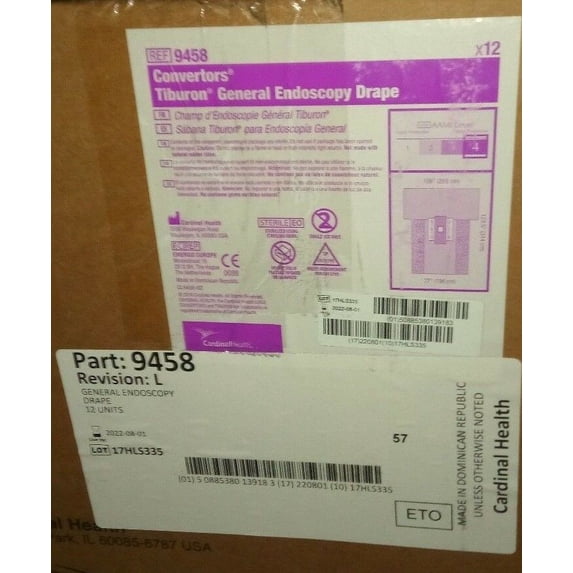 Quantity of 12 Cardinal Health Converteors Tiburon General Endoscopy Drape 9458