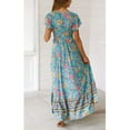 thumbnail image 2 of KOMOO Women Floral Boho Dress High Split Tie-Waist Beach Long Dress Plus Size, 2 of 3