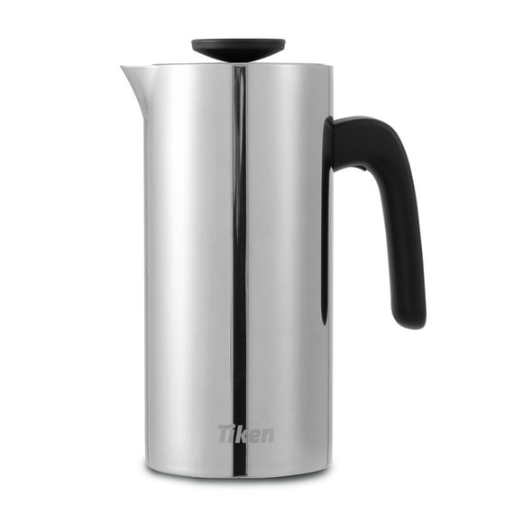 French Press Coffee Maker Stainless Steel Double-wall Vacuum Insulated Coffee Press Dishwasher Safe, 34Oz Silver