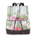 thumbnail image 1 of Balery Vintage Wood with Floral Mochila de Cuero para Mujeres, Gran Capacidad, Bolsa de Viaje Multifuncional, Mochila de Cuero y Bolsa de Hombro para Mujeres, 1 of 4