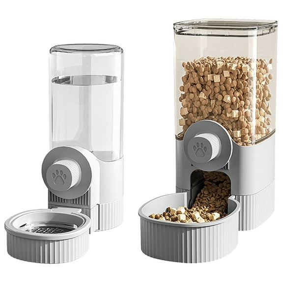 Automatic Rabbit Feeder and Water Dispenser Combo - Large 1.2L Food Bowl & 0.52L Water Bottle Set for Cages, for Rabbits, Guinea Pigs, Ferrets & Small Pets