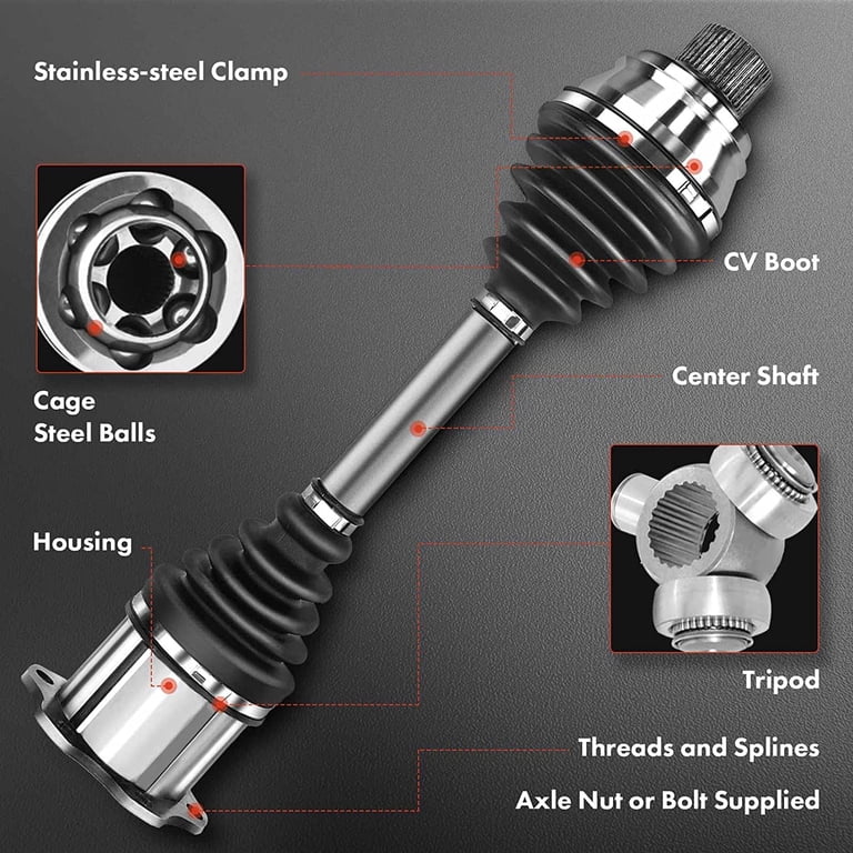 A-Premium CV Axle Shaft Assembly For Audi & Volkswagen - Compatible With A4, A6, Passat (Manual Transmission) 3 thumbnail image