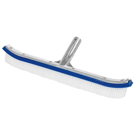 

YeccYuly Swimming Pool Wall & Tile Brush 18 Heavy Duty Vinyl Polished Aluminum Back Cleaning Brush Head Designed for Cleans Walls Tiles & Floors Nylon Bristles Brush Head (Pole not Included)