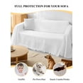 thumbnail image 4 of White Couch Cover for Dogs, Modern Simple White Backdrop Washable Sofa Covers Slipcover for Pets Dogs Futon Cover, Couch Recliner Covers, Oversized Chair Slipcover 71"x91", 4 of 9