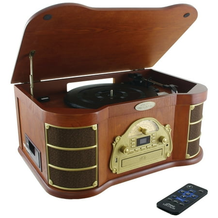 Pyle Home PTCD54UB Bluetooth Vintage Style Turntable