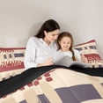 thumbnail image 6 of Feelyou Teens Vintage Abstract Bedding Comforter Set, Fashion Polkadots Stripes Twin Comforter Sets, Bruch Artwork Reversible Bedding Set, Luxury Bedroom Decor, 2-Piece, 6 of 9