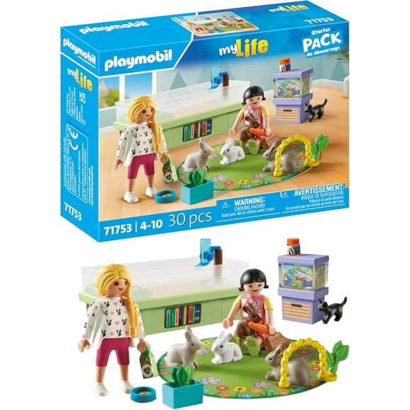 PLAYMOBIL My Life 71753 Family with Rabbits Animal Figures Toy