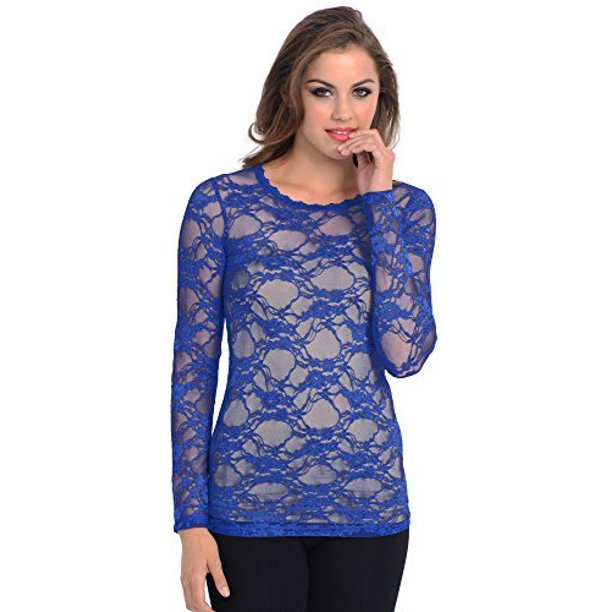 Sheer Lace Long Sleeve Top