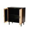 thumbnail image 2 of Baxton Studio Maureen Mid-Century Modern Espresso Brown Wood and Rattan 2-Door Storage Cabinet, 2 of 5