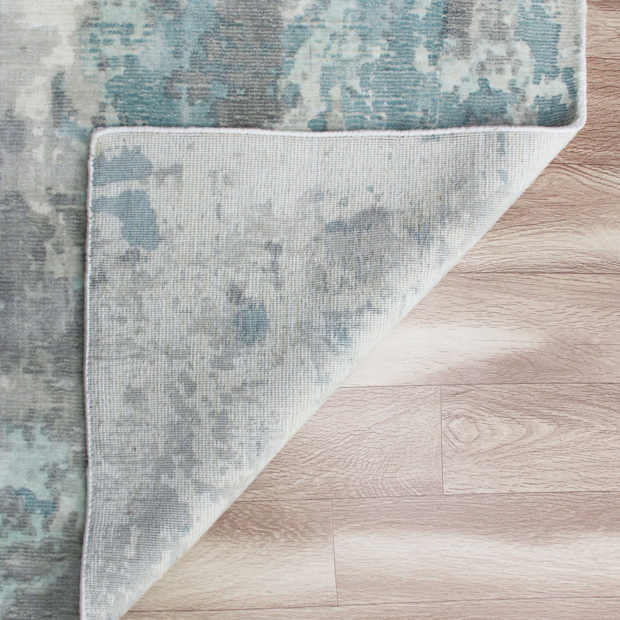 Ox Bay Hand Loomed Contemporary Coastal Abstract Area Rug, Gray / Blue, 9' x 12'