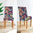 thumbnail image 3 of Yayeee 4 Pack Dining Chair Covers Stretch Parson Chairs Slipcovers Seat Protector, Blue Vibrant Leaves Pattern, 3 of 6