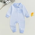 thumbnail image 2 of CAUYDY Baby Boys Romper Newborn Clothes Fall Winter Preemie Long Sleeve Bodysuit Infant Boy Pajamas Toddler Sleepwear 6 9 12 18 Months Blue for Sizes 12-18 Months, 2 of 6