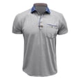 thumbnail image 3 of pstuiky Camisa de manga corta para hombre, Camisa tipo blusa de manga corta con cuello vuelto y botones de color para hombre camisetas de hombre xxl, 3 of 6