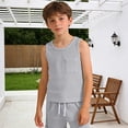 thumbnail image 5 of Zhanqunnn Boys Tank Tops Sleeveless Crew Neck Undershirts Kids Pockets Athletic, Size 4-5 Years, 5 of 5