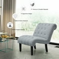 thumbnail image 4 of Gymax Armless Accent Chair Upholstered Tufted Lounge Chair Wood Leg Light Grey, 4 of 10