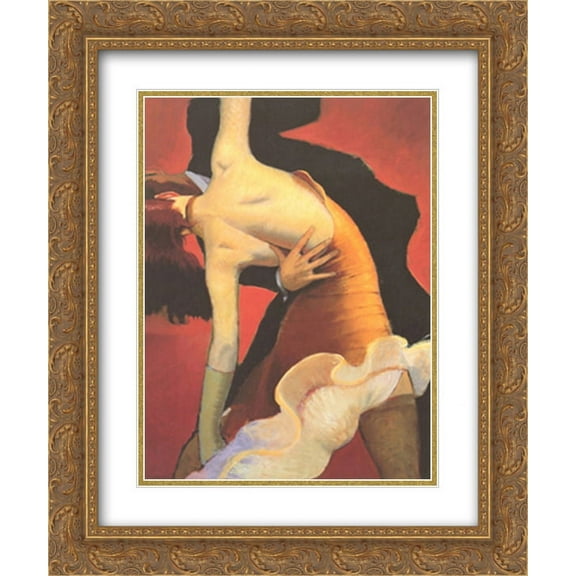 The Gold Dress 2x Matted 12x14 Gold Ornate Framed Art Print by Bill Brauer