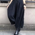 thumbnail image 4 of Quixlent Women Bloomer Elastic High Waist Wide Leg Trousers with Pockets Solid Color Loose Fit Casual Pants Work Travel Daily Wear, 4 of 8