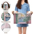 thumbnail image 5 of Yayeee Foldable Storage Basket for Shelves with Handles Set of 2 Waterproof Cloth Bins, Green Window Sea, 5 of 7