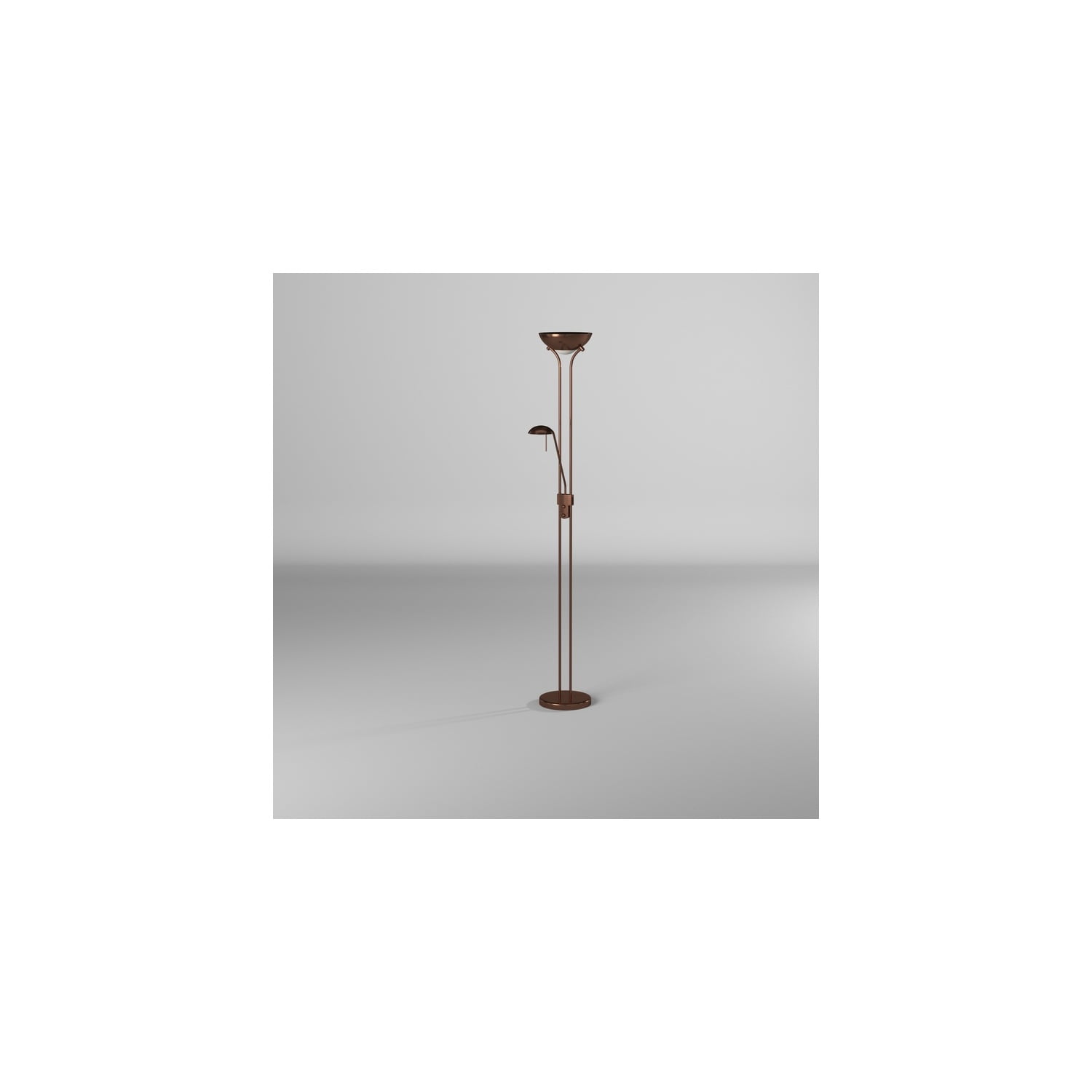 Modern Floor Lamp - Dimmable Metal Standing Lamp for Living Room, Bedroom, Office - Satin Chrome Finish