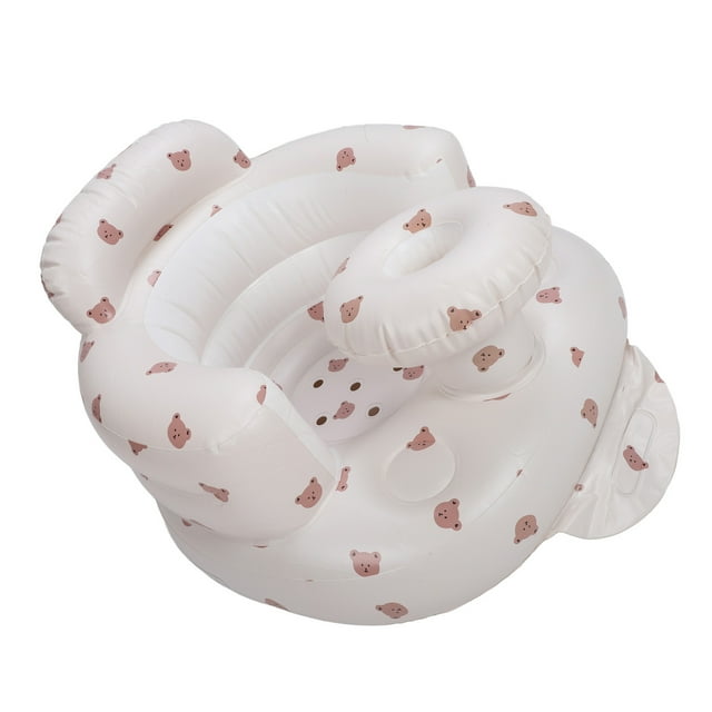 ASITO INFLABLE INFLABLE, PATRÓN DE OSOS PROTECCIÓN PORTÁTIL DURADERA DE COLISISIONES SENTADAS SILLA PARA NIÑOS PEQUEROS CON BOLSAS DE AIRE PARA EL BAÑO