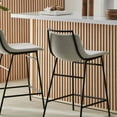 thumbnail image 4 of Bouclair Oatmeal Fabric and Metal Counter Stool, 4 of 7