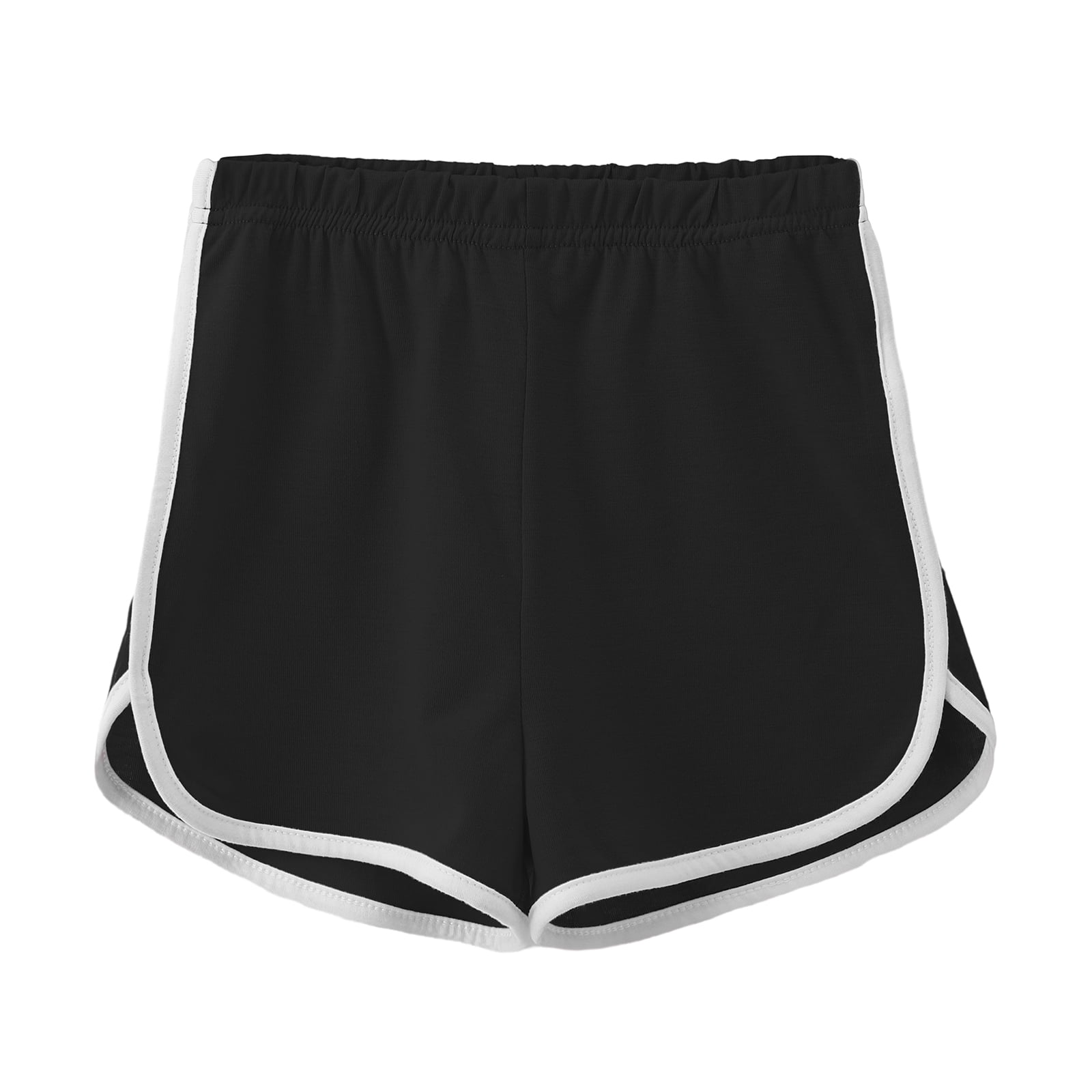 Girl Running Athletic Shorts Elastic Mid Waist Workout Summer Beach