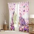 thumbnail image 3 of Homewish Luxury Princess Castle Black Out Curtains,Brauty Flower Floral Curtains Pack of 2 (42x63 Each),Fairy Tale Theme Bedroom Curtains For Girrl Kids,Breathable Home Decor, 3 of 6