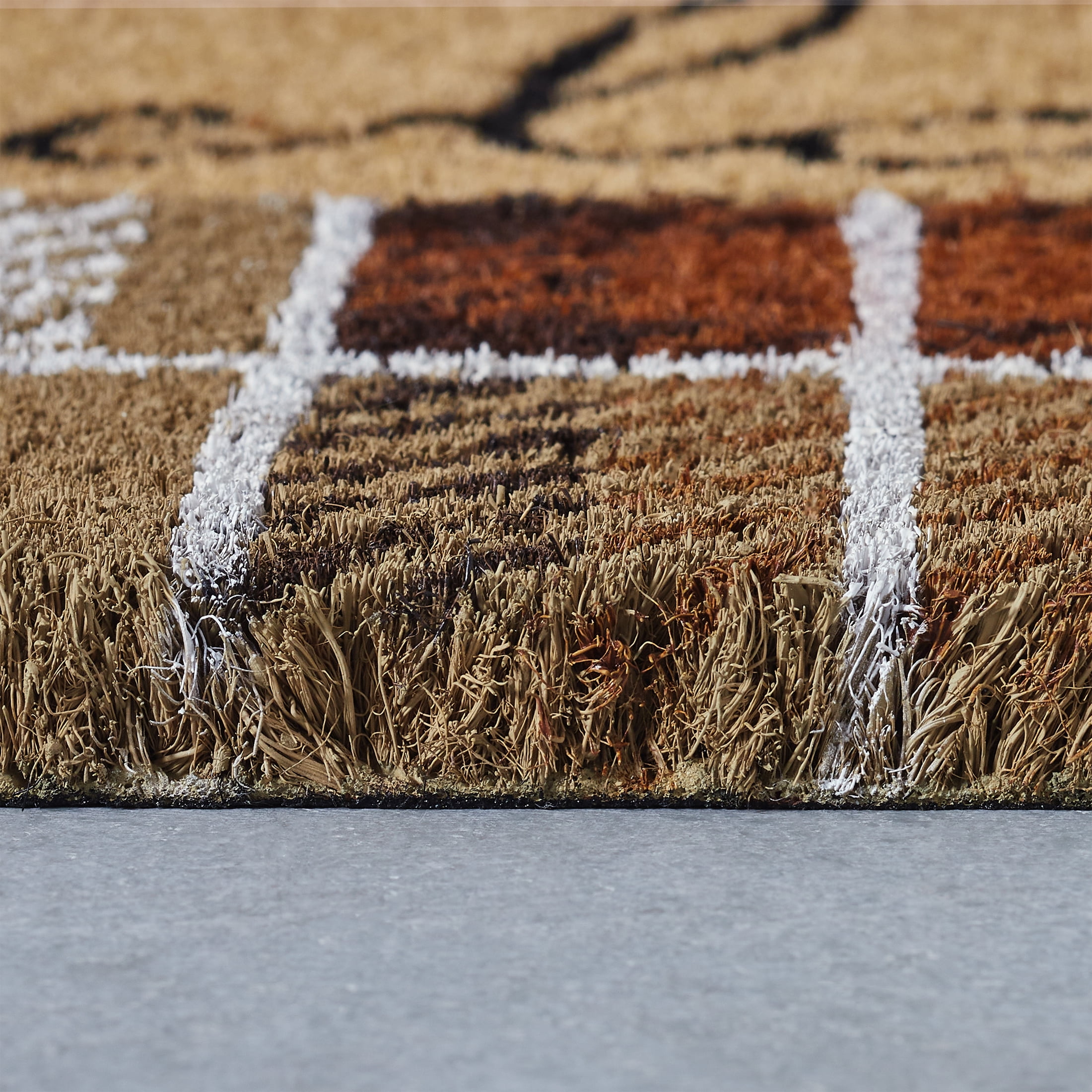 My Texas House Multicolor Welcome Harvest Plaid Outdoor Coir Doormat, 30" x 48"