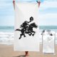 thumbnail image 1 of Toalla de playa de microfibra con diseño de calabaza aterradora y jinete sin cabeza de Falloween, toallas de baño, manta de playa suave para desfiles, natación, yoga, mujeres y hombres, 1 of 4
