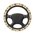 thumbnail image 2 of KLL Car Steering Wheel Cover, Universal 15 inch, Soft Elastic and Comfortable,Car Accessories Decorations-Daisy Sunflower Lazy Cat, 2 of 7