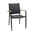 thumbnail image 2 of Armen Living Portals Outdoor Dining Chair - Aluminum - Set of 2 - Stackable - Black, 2 of 5