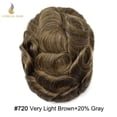 thumbnail image 3 of Lyrical Hair Toupee for Men Fine Mono Mens Toupee Human Hair Replacement Systems Monofilament with NPU Hairpiece for Man Black Brown Blonde Gray Hair Wig Unit, 3 of 7