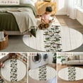 thumbnail image 6 of Retro Magnolia Washable Area Rug&nbsp;4 ft Flower Leaf Classic Beige Wood Grain Texture Soft Round&nbsp;Rugs for Living Room, Non Slip Carpet for Bedroom&nbsp;Entryway Dining Room, 6 of 9