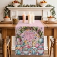thumbnail image 2 of Table Runner - 72 Inch Long, Easter Gnomes Kitchen Dining Table Runner Dresser Scarves, Colorful Eggs Spring Flowers Branches Pink Farmhouse Decor for Coffee Tables Wedding Party Banquet, 2 of 8