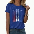 thumbnail image 2 of ORT 4th of July Shirts for Women American Flag Shirts Tops USA Print T Shirt Casual Short Sleeve American Proud T-Shirt Tops(Z10-Blue,M), 2 of 5