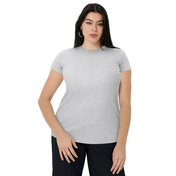 June & Vie Women's Plus Size Ribbed Crewneck Top