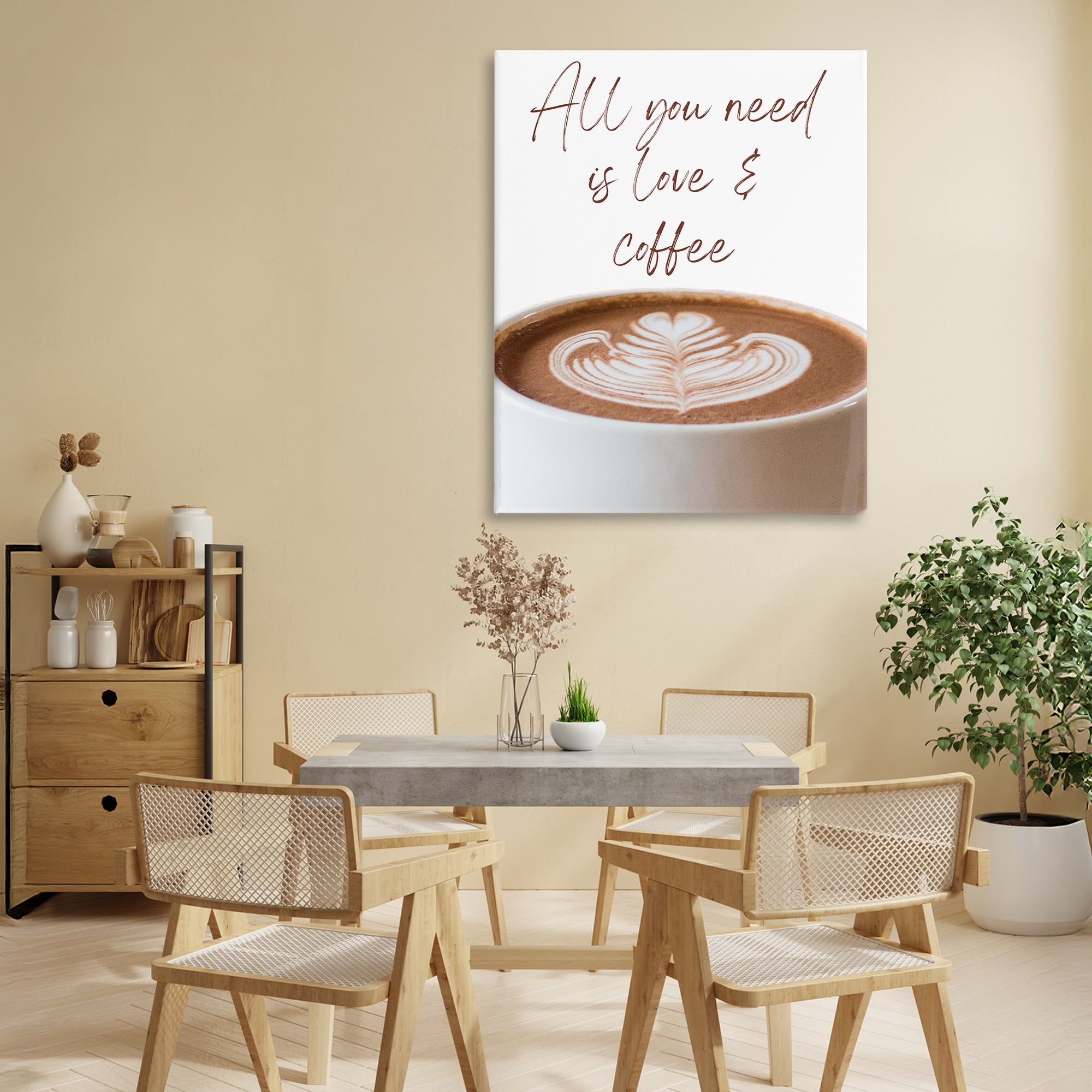 Stupell Industries All You Need Love & Coffee Canvas Wall Art, design by Jesse Keith
