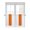 Orange, variant on Tier Curtains 45 Inches Long, Orange Solid Color Texture Window Treatment Curtain Drapes, Simple Orange Stripes Small Curtain Drapes for Bathroom Laundry Room, 27.5"x45", 2 Panels