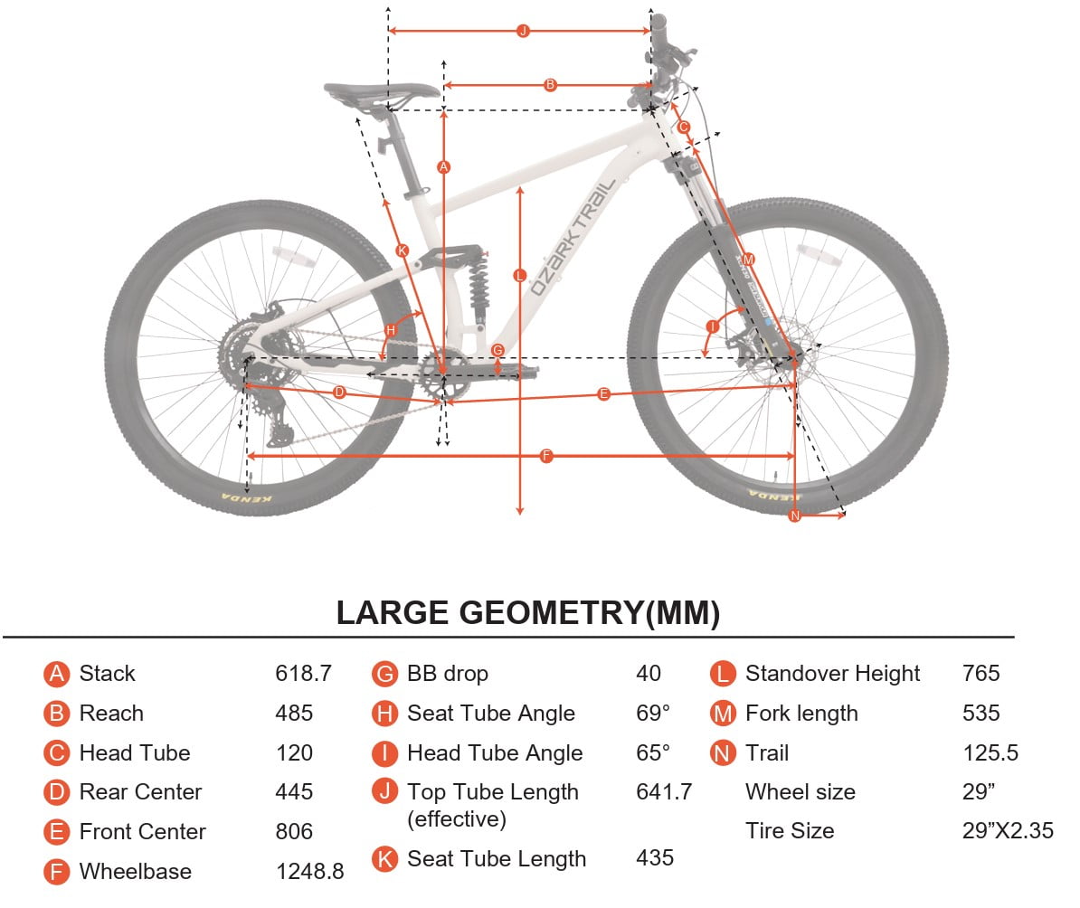 Ozark Trail 29" FS.2 Slalom Full Suspension Mountain Bike, Large Frame, Fits Riders 5'10" - 6'2"+, Black, Adult, Unisex, Online Only