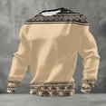 thumbnail image 2 of Chemises pour Hommes Manches Longues Décontractées avec Design Ethnique Imprimé, Col Rond Haut de Rue, Fermeture Éclair Quart Polyester Chemise de Travail, 2 of 3