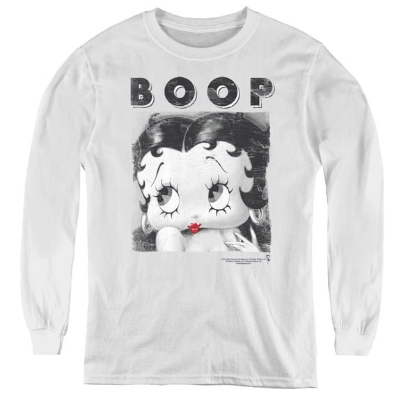 Betty Boop Not Fade Away Youth Long Sleeve T-Shirt Tee White