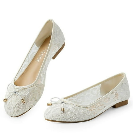 

Flats Shoes Women Comfortable Bowknot Lace Breathable Ballet Flats for Women