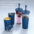 thumbnail image 3 of ASOBU Marina See-Through Triton Tumbler with Flexible Straw (Blue), ICT400B, 3 of 3