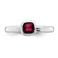 thumbnail image 4 of 925 Sterling Silver Stackable Expressions Cushion Cut Created Ruby Ring Size: 10; for Adults and Teens; for Women and Men, 4 of 5