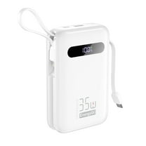 EnergyQC 20000mAh Power Bank, Fast Charging Portable Charger for iPhone 16/15/14 Series, Galaxy, White